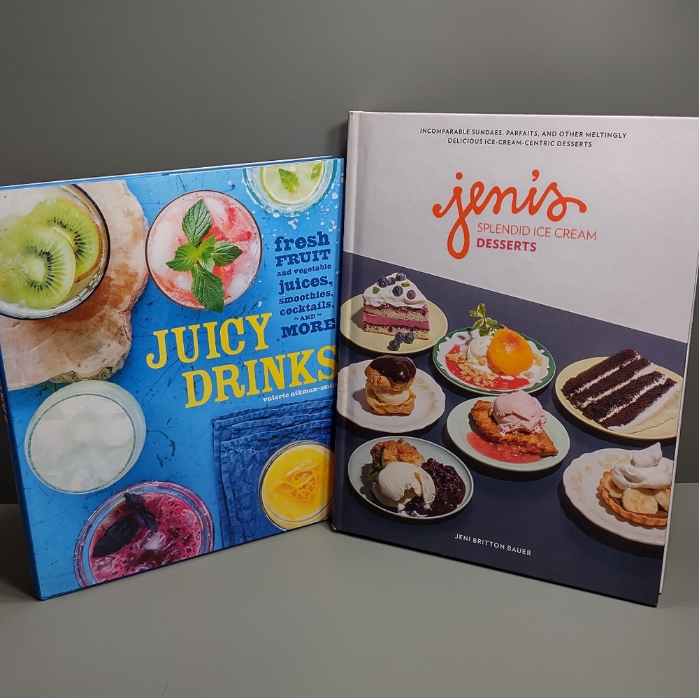 Jeni's splendid ice cream desserts book and Juicy drinks book